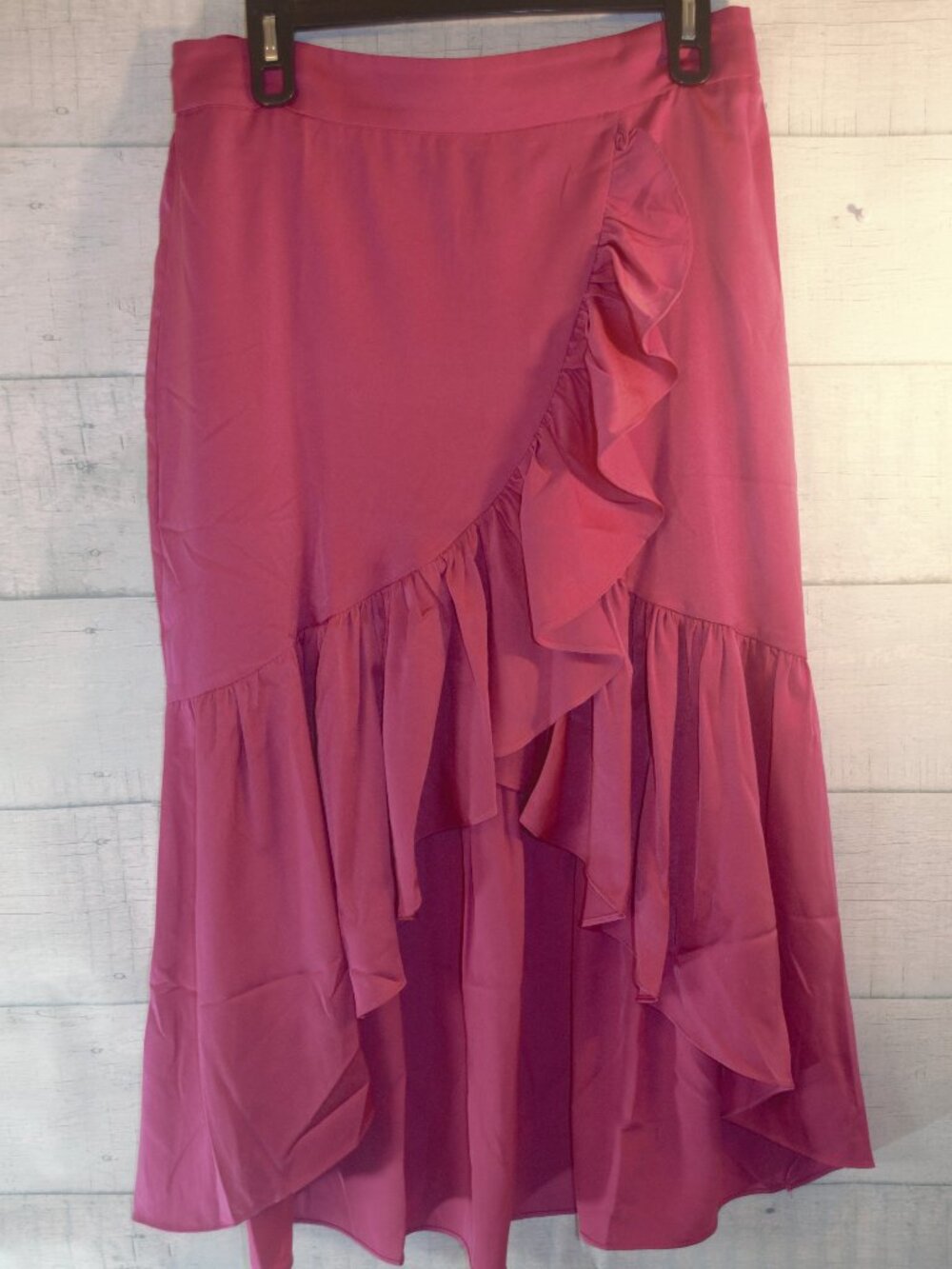 Lulumari Flirty Festival Party High-Low Ruffle Skirt Pink Size Large